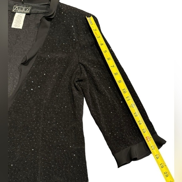 Alex Evenings Vintage Blazer Black Sparkle Womens Size Large - Picture 9 of 11